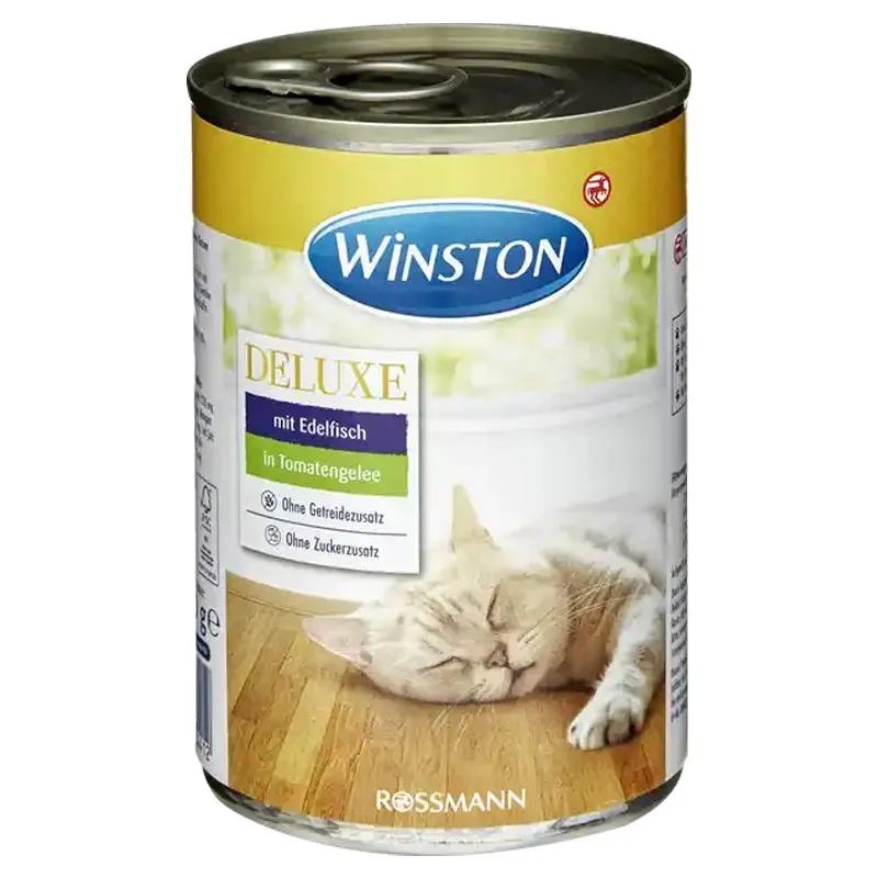 Winston Canned Adult Wet Cat Food With Edel Fish In Tomato Jelly