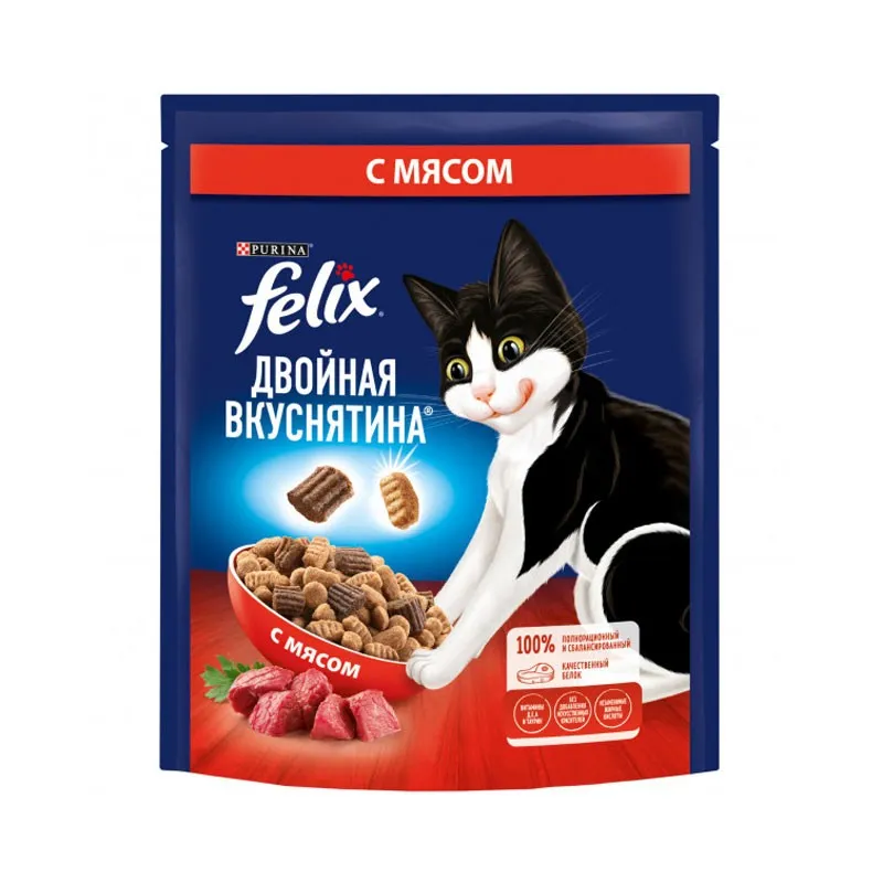 Felix Dry food for adult cats with meat flavor