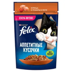 Felix Pouch Wet Cat Food With Chicken &amp; Tomato In Jelly