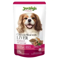 Jerhigh Pouch Adult Wet Dog Food With Chicken &amp; Liver In Jelly