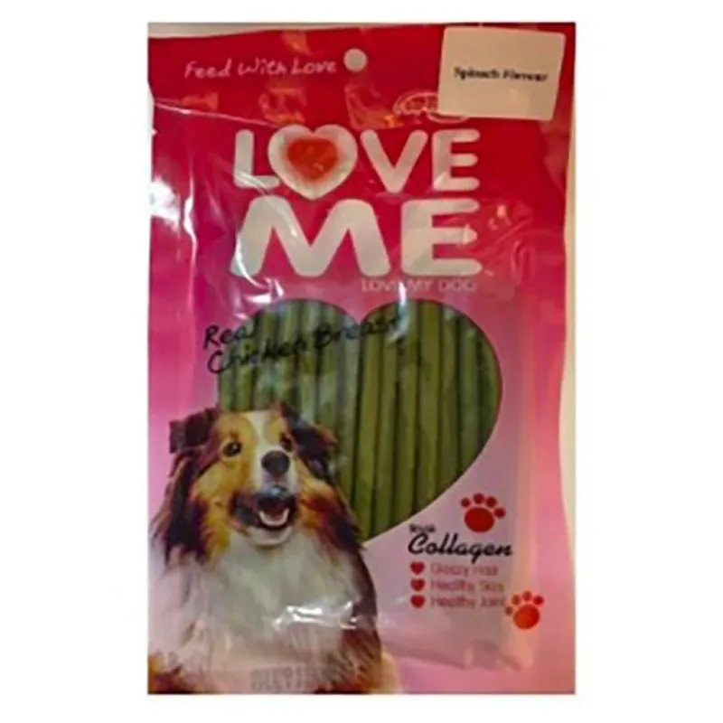 Love Me Dog Treat With Chicken Fillet &amp; Spinach Flavor