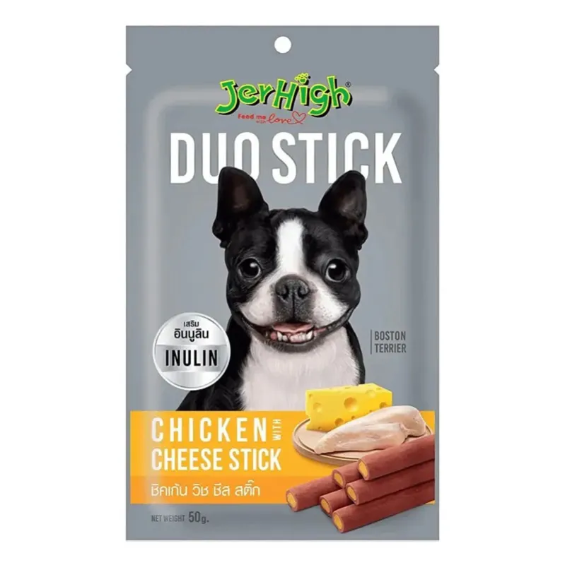 Jerhigh Duo Stick Inulin Dog Treat With Chicken &amp; Cheese Flavor