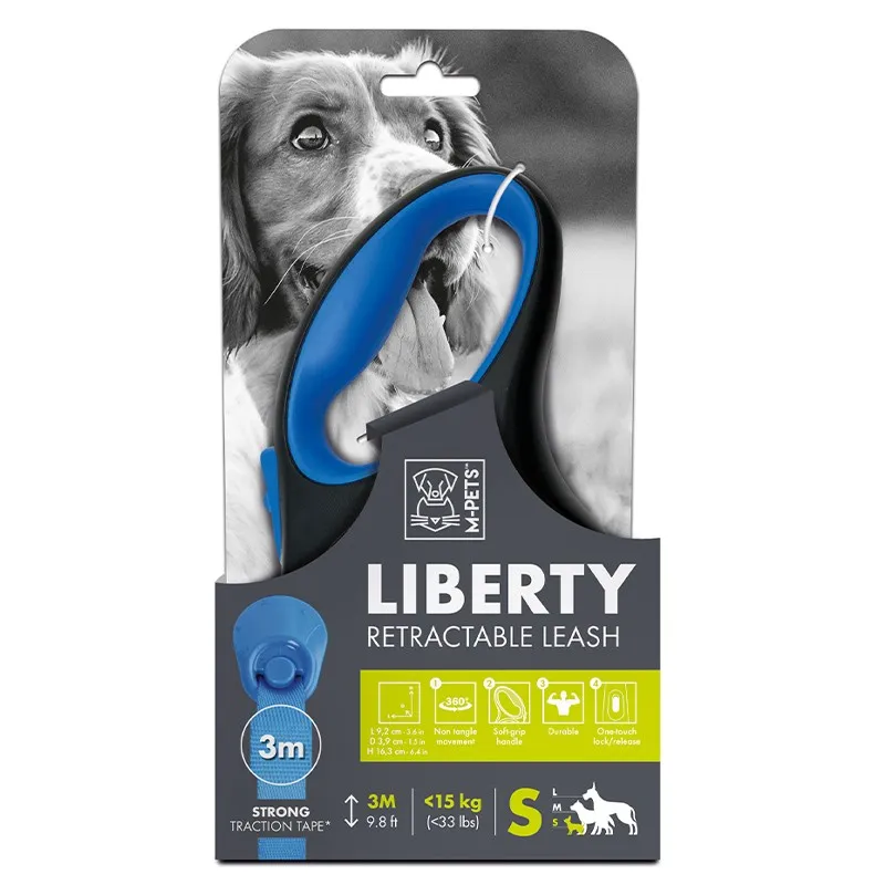 M-pets Liberty Dog Retractable Leash Blue &amp; Green ( S )