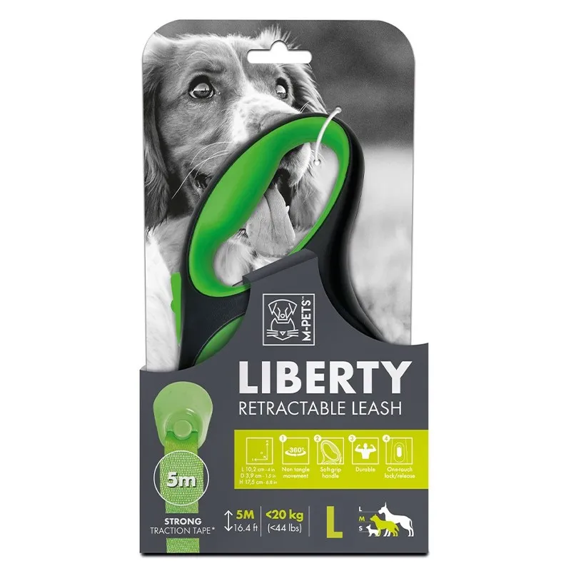 M-pets Liberty Dog Retractable Leash Green ( L )