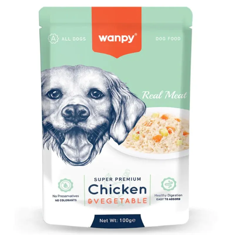 Wanpy Super Premium Dog Pouch with Chicken &amp; Vegetable