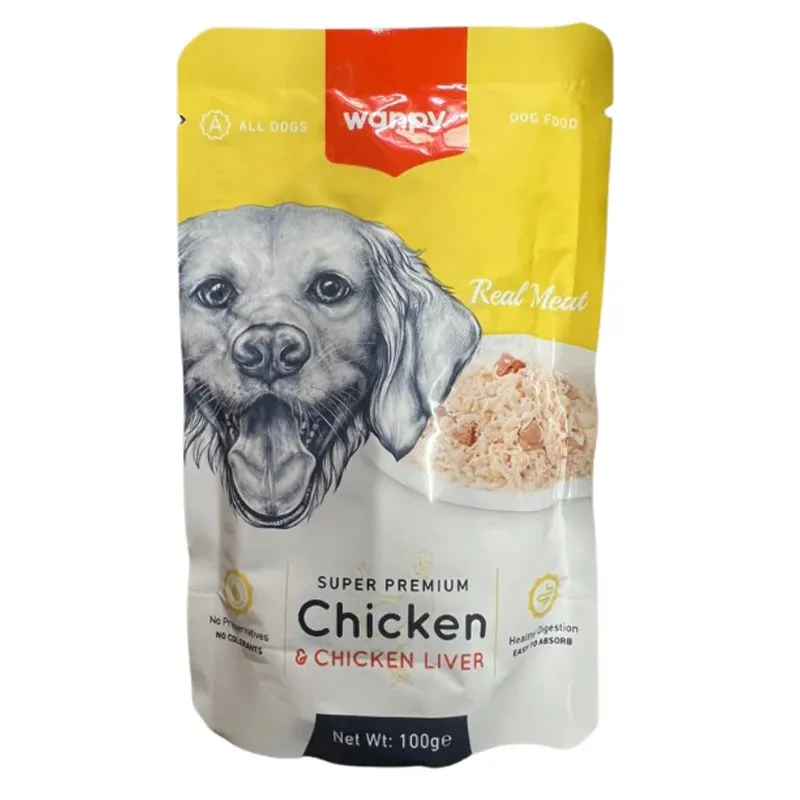 Wanpy Super Premium Dog Pouch with Chicken &amp; Chicken Liver