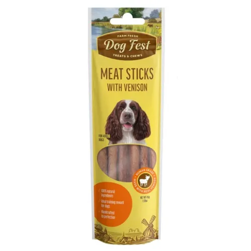 Dog Fest Meat Sticks With Venison, For Adult Dogs