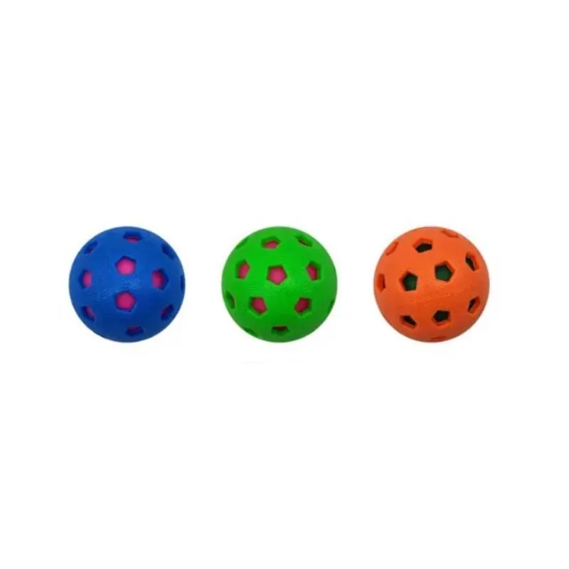 Blue red rubber ball with holes isolated