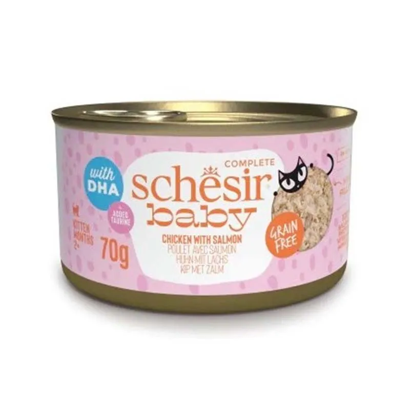 Schesir Salmon with Chicken in Broth 70G in Can