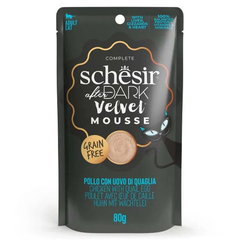 Schesir After Dark Chicken &amp; Quail Egg in Mousse 80G in Pouch