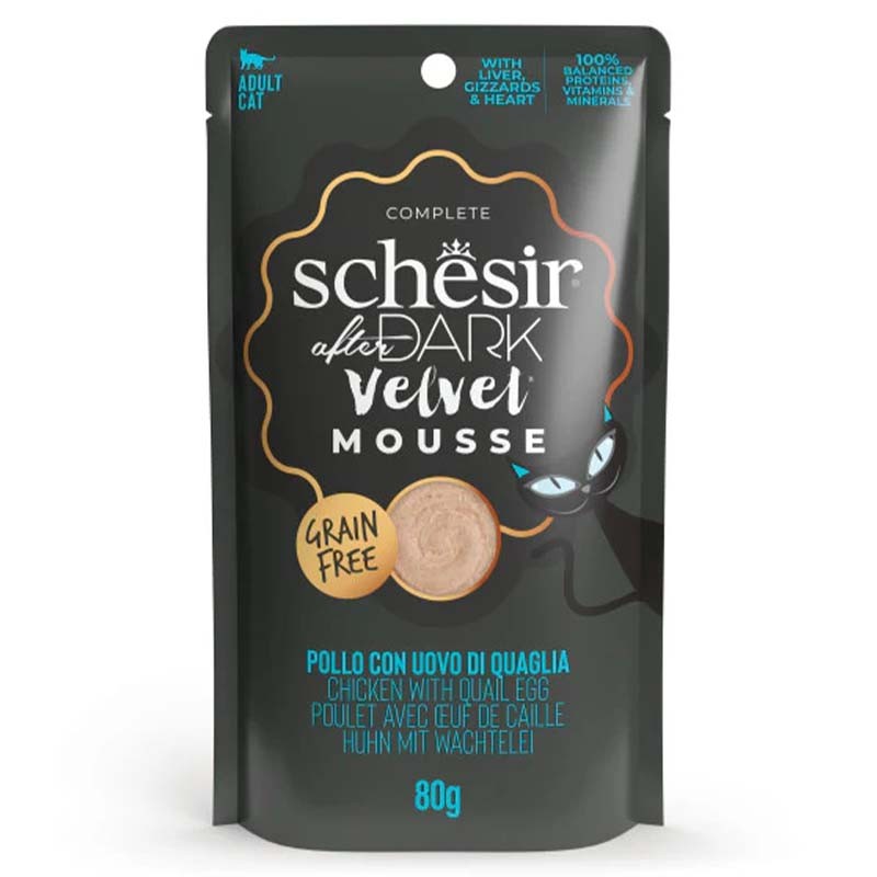 Schesir After Dark Chicken &amp; Quail Egg in Mousse 80G in Pouch