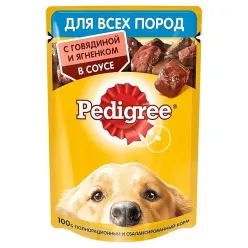 Pedigree Dog Food for Adult Dogs with Beef &amp; Lamb in Sauce