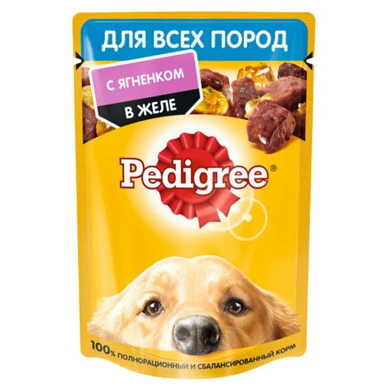 Pedigree Dog Food for Adult Dogs with Lamb in Jelly