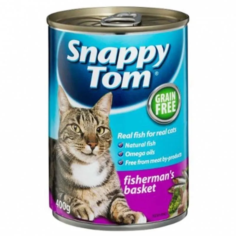 Snappy Tom Canned Wet Cat Food Fishermans Basket