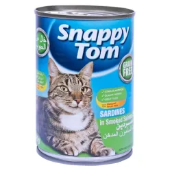 Snappy Tom Canned Wet Cat Food with Sardines in Smoked Salmon Jelly