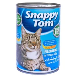 Snappy Tom Canned Wet Cat Food with Pilchards in Prawn Jelly