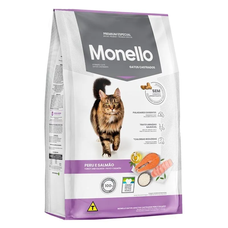 Monello Sterilised Cat Dry Food With Salmon Fish &amp; Turkey Flavor