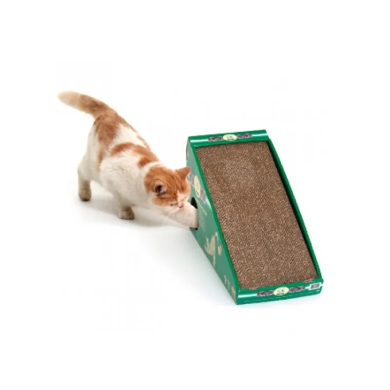 Scratching board with toy mouse