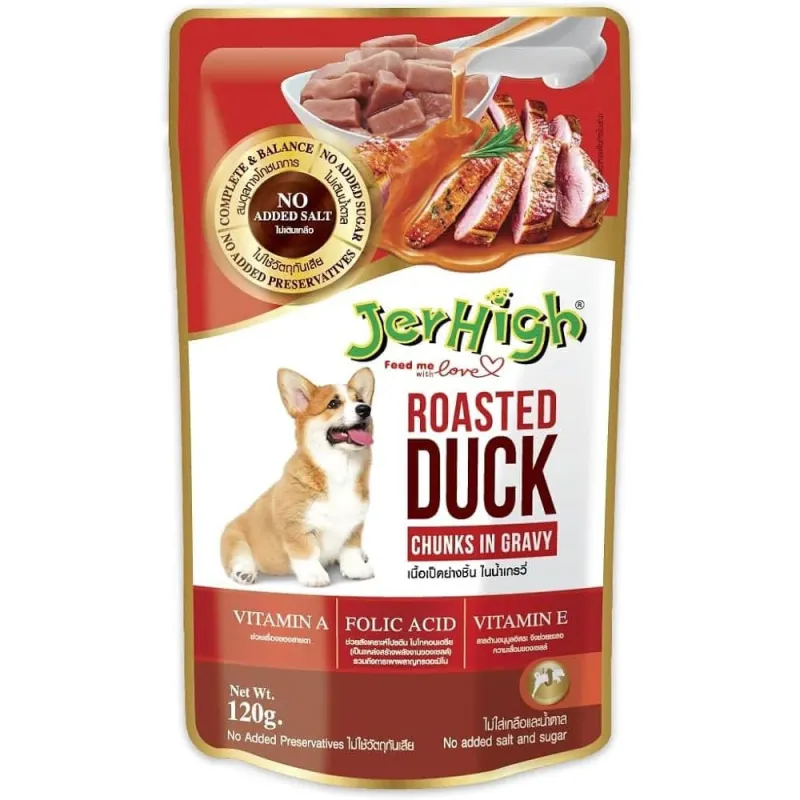 Jerhigh Pouch Dog Food With Roasted Duck In Gravy 