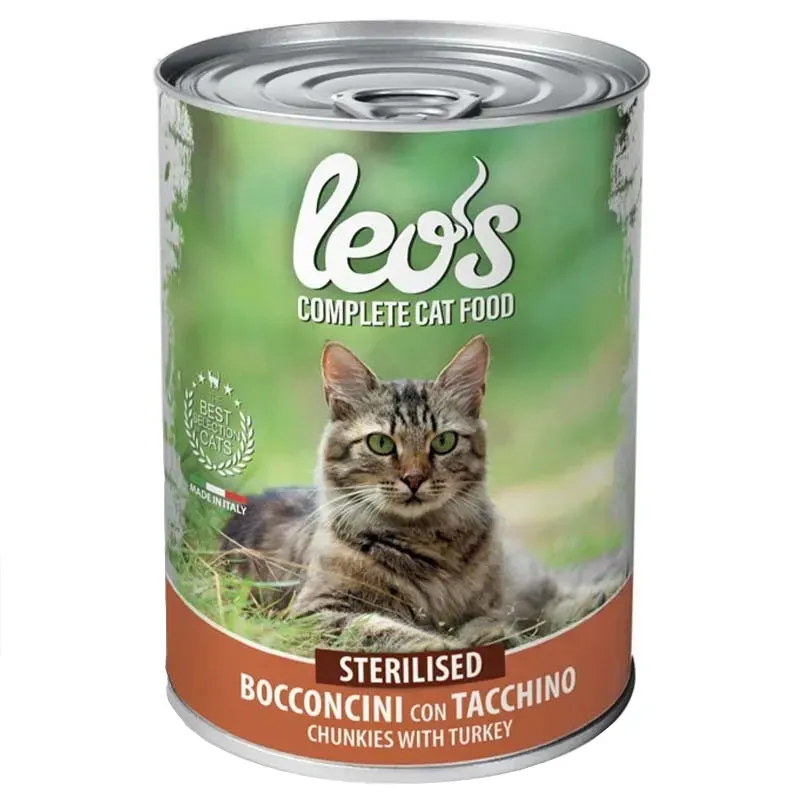 Leo’s Sterilised Cat Chunkies with Turkey