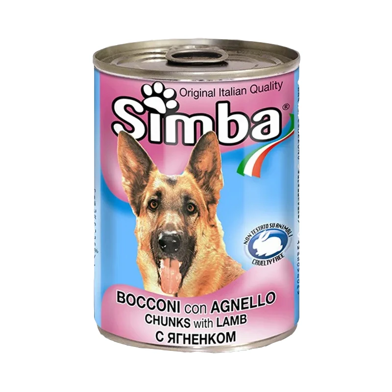 Simba Chunks Canned Adult Wet Dog Food With Lamb 