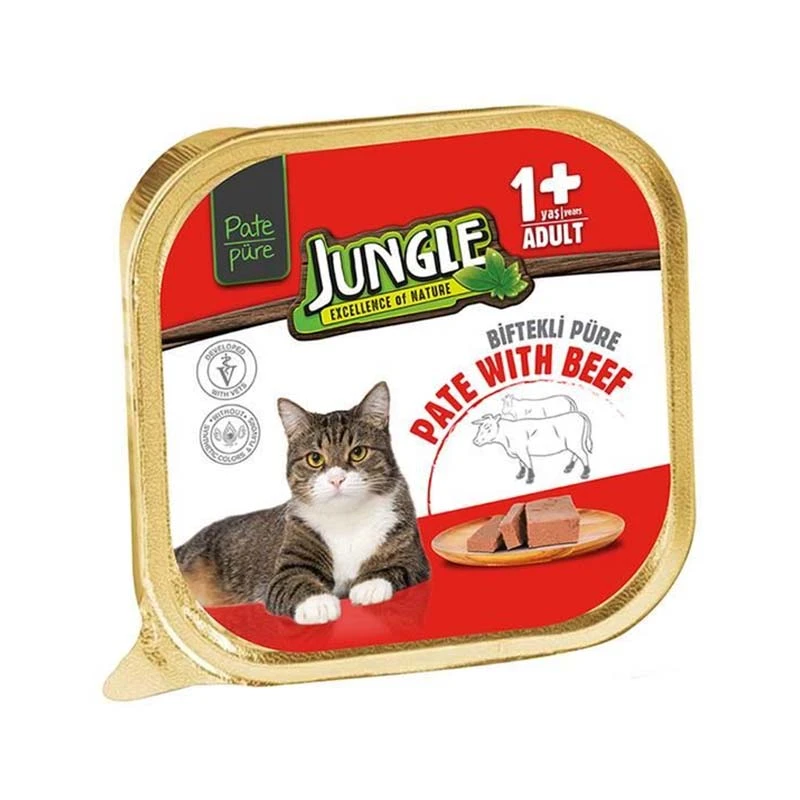 Jungle Canned Adult Wet Cat Food with Beef