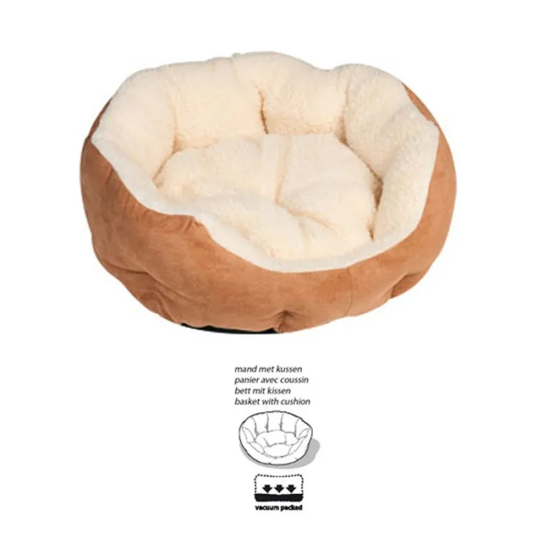 Basket Cushion Brown Suede