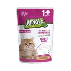 Jungle Pouch Sterilized Cat with Beef in Jelly