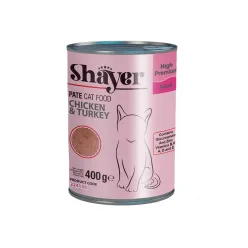 Shayer Pate Canned Adult Wet Cat Food With Chicken and Turkey