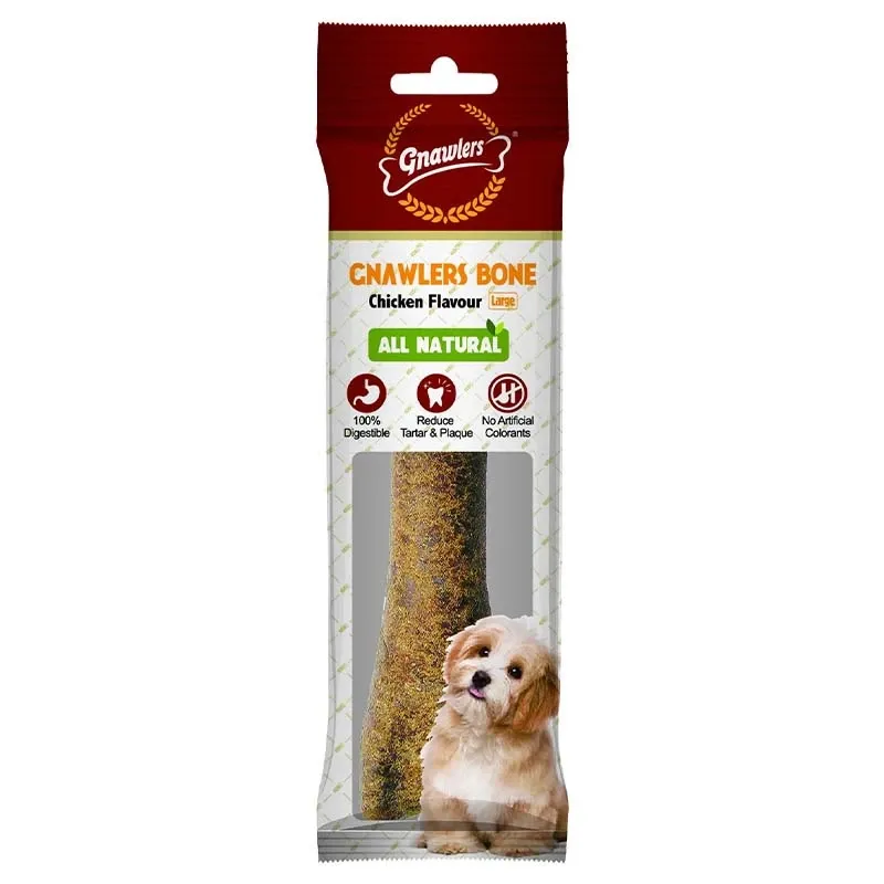 Gnawlers Bone Chicken Flavour Dog Dental Treats Large