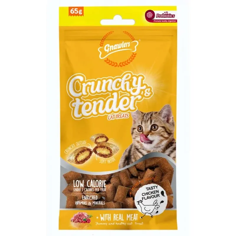 Gnawlers Crunchy & Tender Cat Treats with Chicken