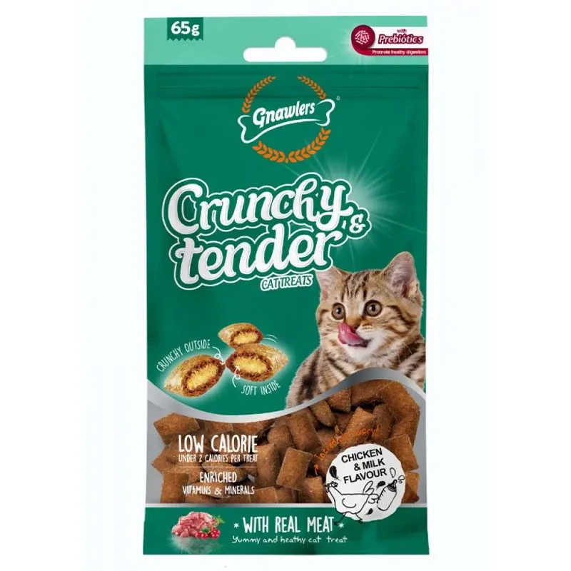 Gnawlers Crunchy & Tender Cat Treats with Chicken and Milk