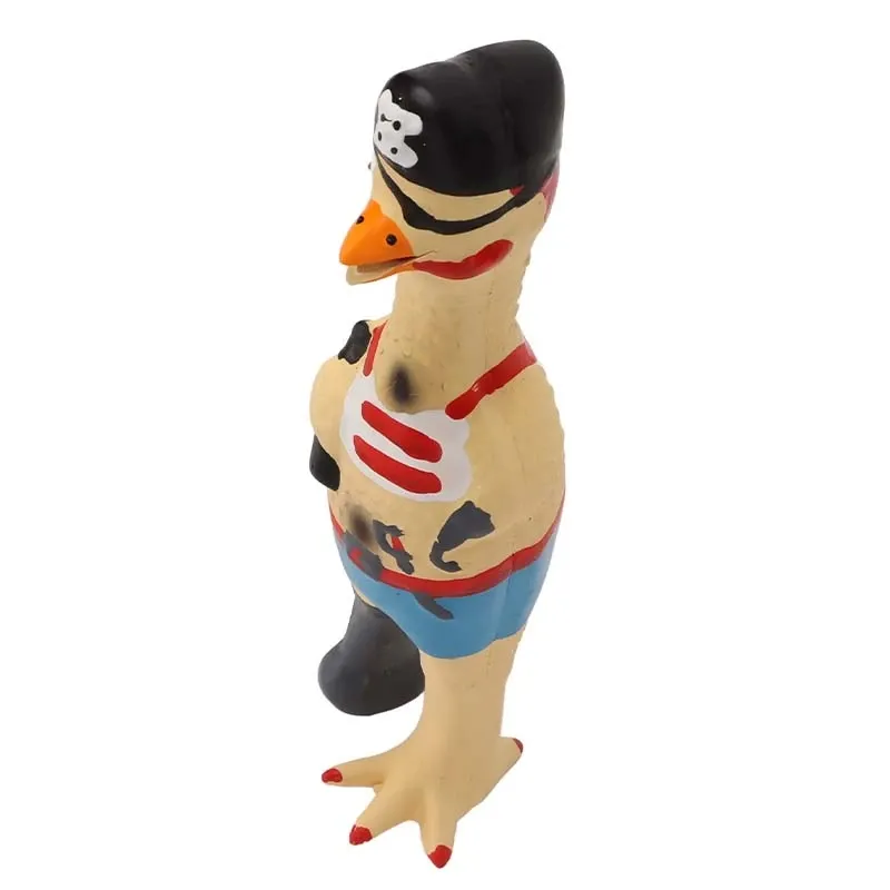 Squeaky and Chew Dog Toy for Dogs Cute Rooster Pirate