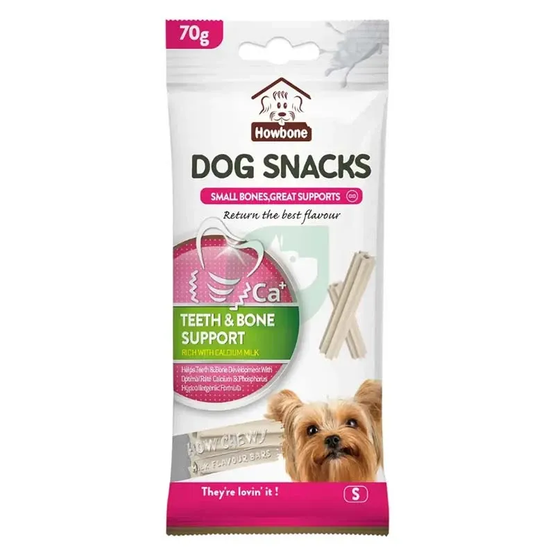 Howbone Dog Snacks Chewy Milk flavor Bars Small Teeth and Bone Support