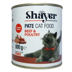 Shayer Pate Canned Adult Wet Cat Food With Beef &amp; Poultry Flavor