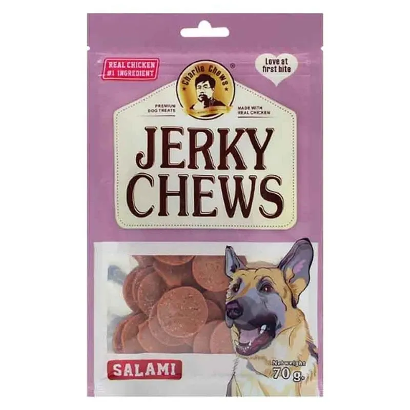 Jerky Chews Treat For Dogs With Salami Flavor