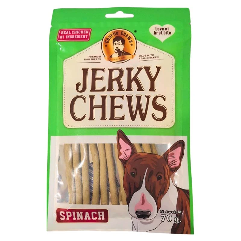 Jerky Chews Treat For Dogs With Spinach Flavor