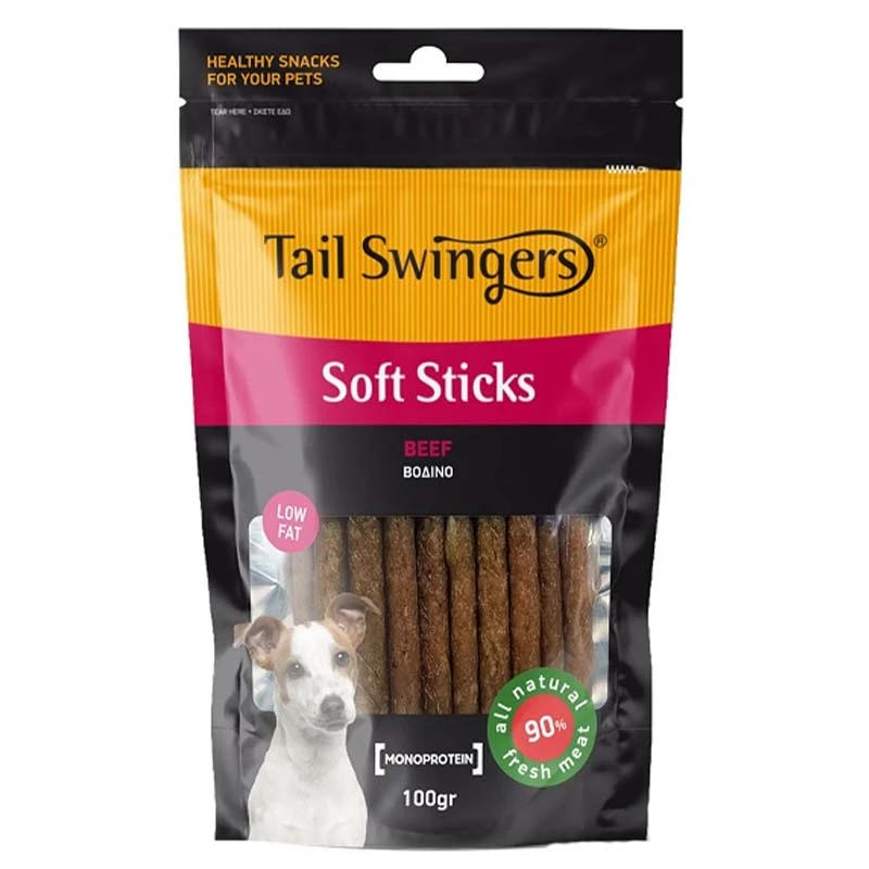 Tail Swingers Soft Sticks Beef for Dogs