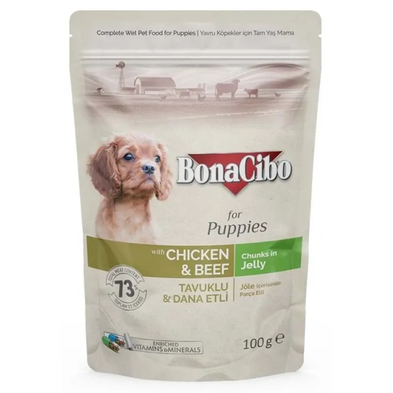 Bonacibo Puppy Pouch Chicken and Beef 