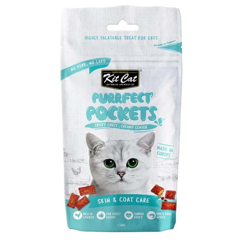 Kit Cat Purrfect Pockets Skin and Coat Care Cat Treats