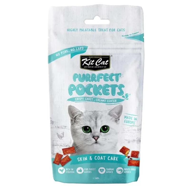 Kit Cat Purrfect Pockets Skin and Coat Care Cat Treats