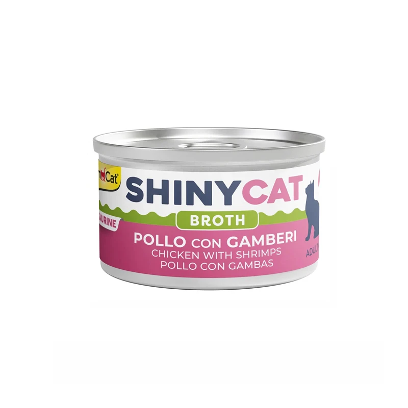 GimCat Shiny Cat Food With Chicken and Shrimp in Broth