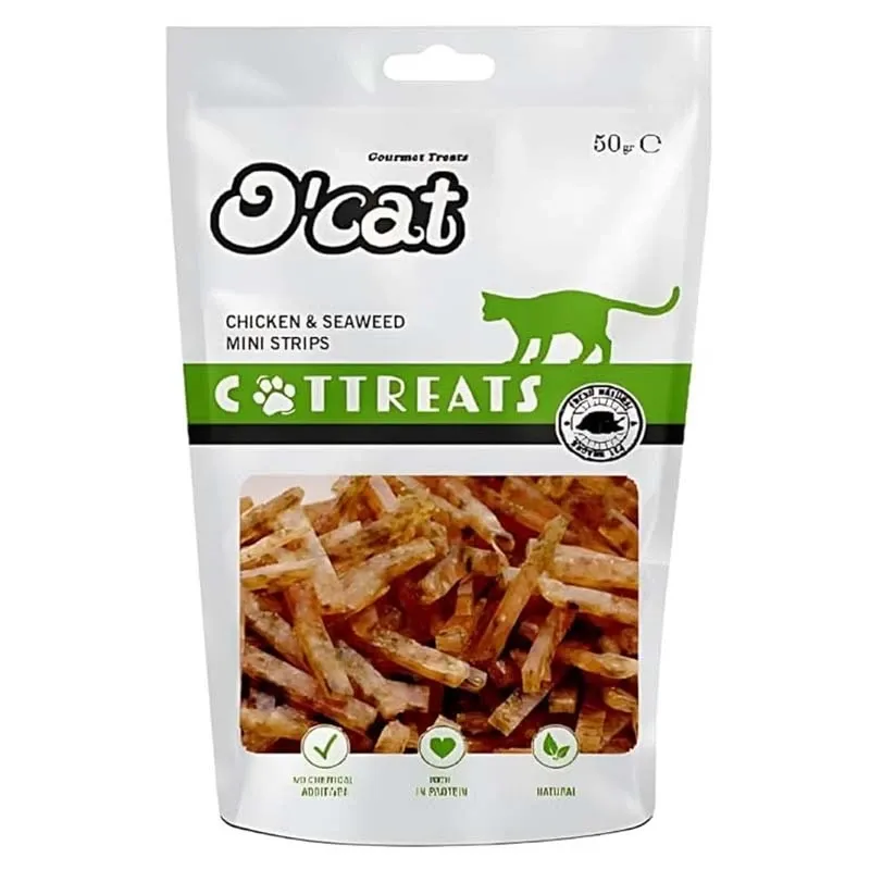 O'Cat Cat Treat With Chicken and Seaweed Thin Chips