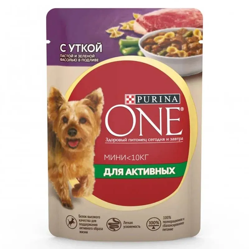 Purina ONE Mini pouches for small breed dogs with Duck and Pasta