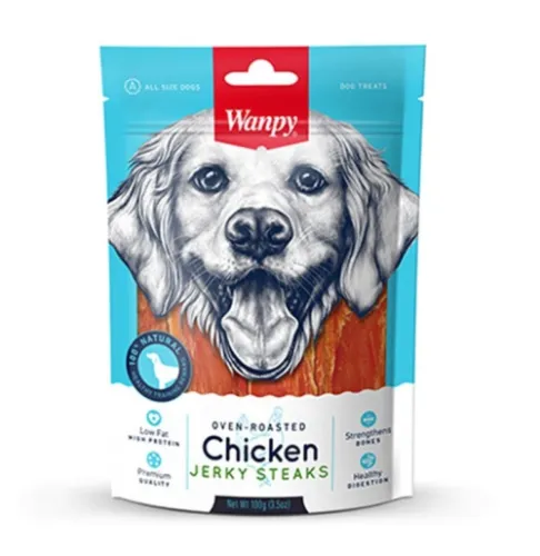 Wanpy Jerky Steaks Dog Treat With Chicken