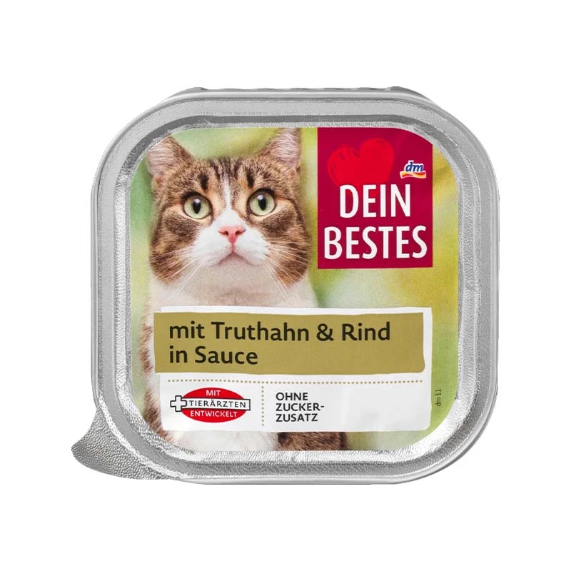 Dein Bestes Vom Adult Wet Cat Food With Turkey and Beef