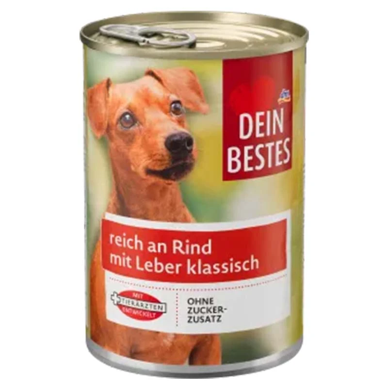 Wet Dog Food with Beef and Liver in Can