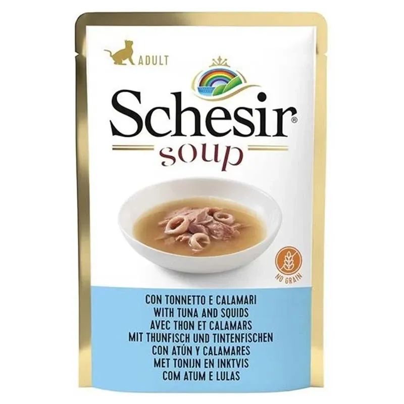 Schesir Cat Tuna and Squid In Gravy Pouch