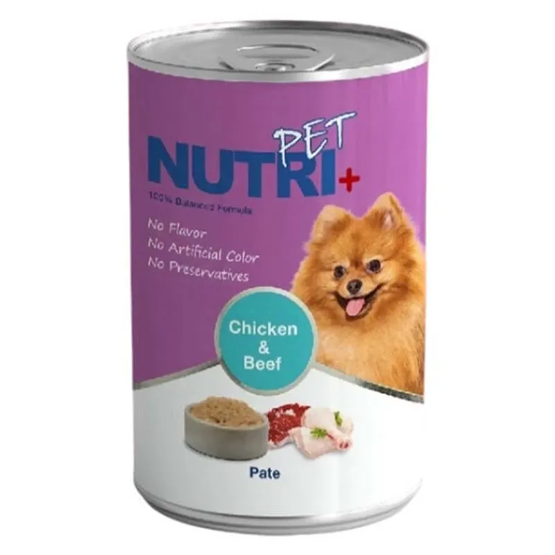 Nutripet Pate Canned Adult Wet Dog Food With Beef and Chicken Flavor