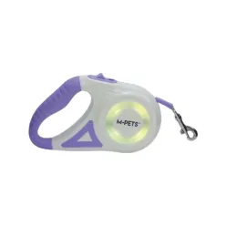 M-pets Liberty Dog Retractable LED Leash Purple